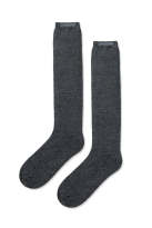 戈宝男士纯色长筒袜子黑灰色